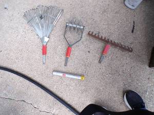 3 - Garden Interchangeable Attachments & 1 - Garden Cultivator with Handle