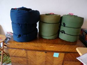 Three Heavy Coleman Sleeping Bags