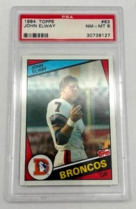 1984 Topps John Elway Denver Broncos #63 PSA 8 Rookie Football Card