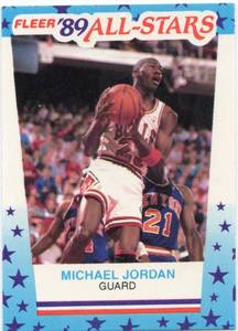 1989 Fleer Sticker #3 Michael Jordan Basketball Card