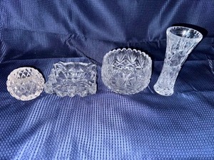 Lot of vintage cut crystal decor glass