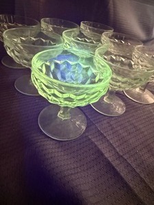 Lot of 9 Vintage fostoria American glasses GLOWS