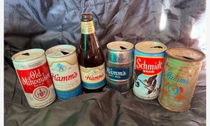 Lot of vintage beer cans