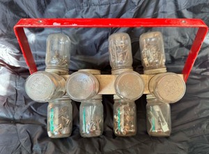 Vintage revolving metal organizer for hardware