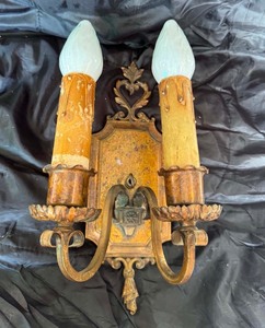 1920 Spanish revival metal wall sconce