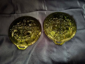 Set of vintage Indiana glass avocado green relish trays