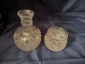 Lot of 2 eapg glass pieces that GLOW
