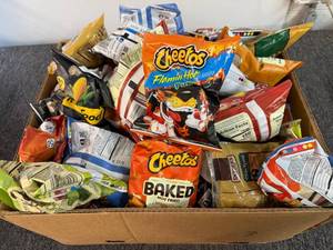 Banana Box Full of Assorted Snacks