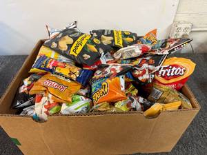 Banana Box Full of Assorted Snacks