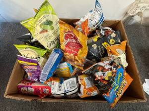 Banana Box Full of Assorted Snacks