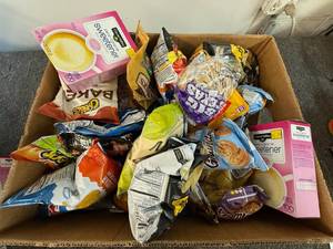 Banana Box Full of Assorted Snacks