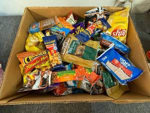 Banana Box Full of Assorted Snacks