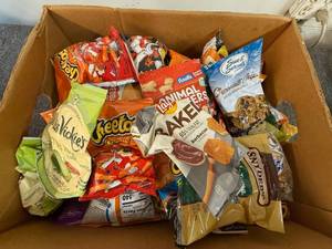 Banana Box Full of Assorted Snacks