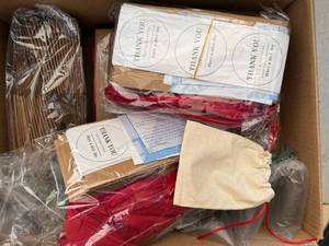 COTOPHER Kraft Gift Box Packaging Lot w Thank You Stickers Ribbon