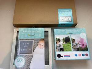 Pearhead Baby Gift Lot Letterboard Babyprints Frame Balloon Kit