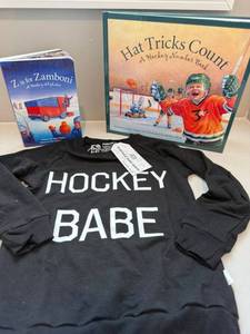 Portage And Main Hockey Babe 56T Sweatshirt  2 Hockey Books Set