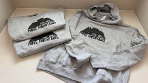 3 Gray Youth Hoodies She Will Move Mountains Graphic Youth L Lot