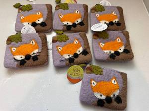Wild Woolies Baby Fox Felted Wool Coin Purse Lot of 7 NWT