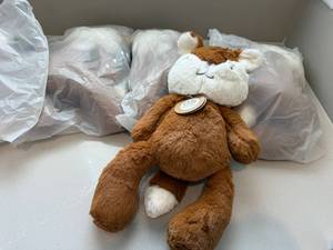 4 New O.B Designs Fox Plush Stuffed Animal Brown Cream 12in Tagged