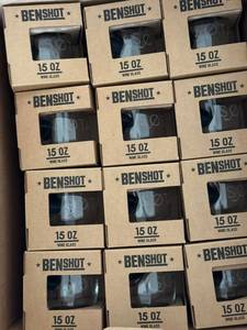 Benshot 15 Oz Stemless Wine Glasses Bullet Design Lot of 24 New in Box