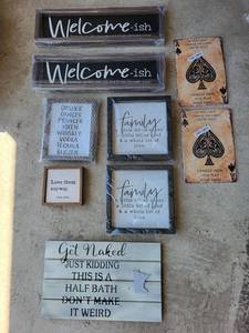 Assorted Wall Decor Signs - Welcome-Ish & Family Quotes Card-Themed Decor