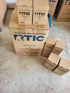 RTIC Graphite Day Cooler Backpack & 6 Assorted RTIC Graphite tumblers