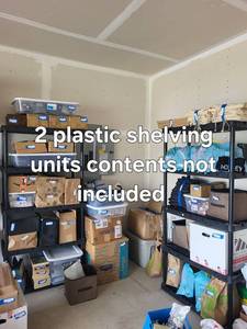 Two Plastic Shelving Units black