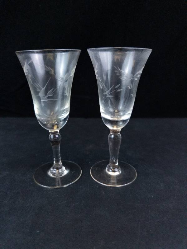 Princess House Etched Goblets (Lot of 2)