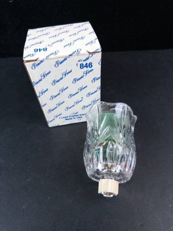 Princess House Lead Crystal Votive Holder Made in USA (Box 846)