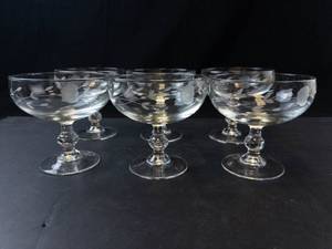 Princess House Heritage Crystal Footed Dessert Glasses - Set of 6