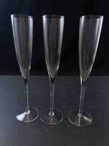 Baccarat Dom Perignon Clear Crystal Champagne Flutes (Lot of 3)