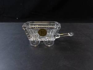 Princess House Clear Lead Crystal Cart Toothpick Holder - Vintage