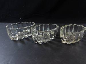 Princess House Crystal Spoon & Fork Holders - Set of 3 - Vintage Glassware