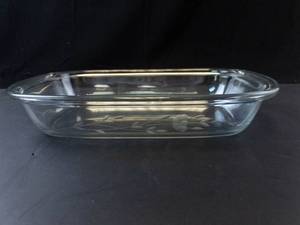 Princess House Glass Casserole Dish with Floral Etching