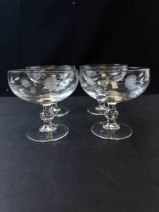 Princess House Heritage Crystal Footed Dessert Glasses (Lot of 4)