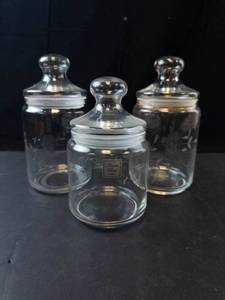 Princess House Heritage Collection Glass Canisters - 3-Pc Canister Set