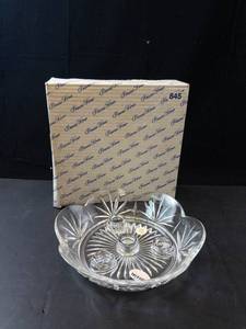 Princess House Highlights Lead Crystal 4-Light Candle Bowl - Made in USA