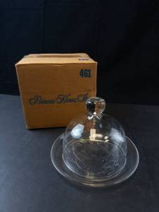 Vintage Princess House Heritage Clear Crystal Butter Dish with Cloche