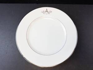 Princess House Princess Heritage Platinum Trim Plates with Monogram A (Lot of 2)
