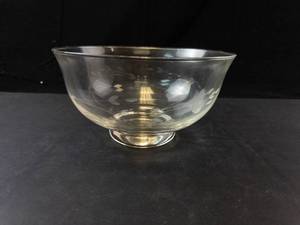 Princess House Heritage Crystal Glass Etched Floral Bowl - Clear Glass Serving Bowl