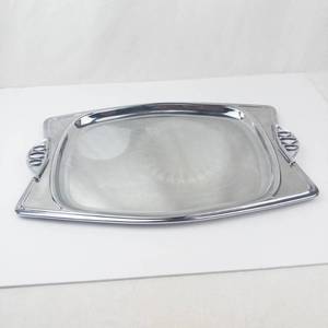 Milbern Creations Vintage Chrome Serving Tray with Decorative Handles (1960s)