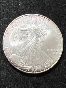 2001 AMERICAN SILVER EAGLE 1 TROY OZ .999 FINE SILVER
