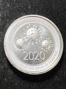 2 TROY OZ .999 FINE SILVER 2020 COVID ROUND