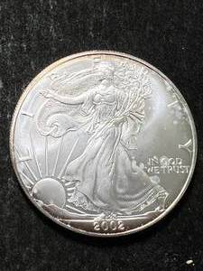 2002 AMERICAN SILVER EAGLE 1 TROY OZ .999 FINE SILVER