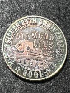 1 TROY OZ .999 FINE SILVER DIAMOND LIL�S CASINO ROUND
