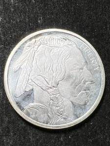 1 TROY OZ .999 FINE SILVER BUFFALO INDIAN ROUND