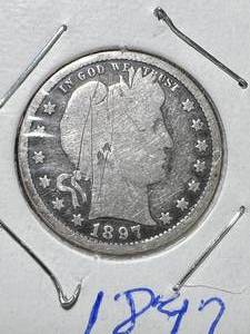 1897 US BARBER QUARTER