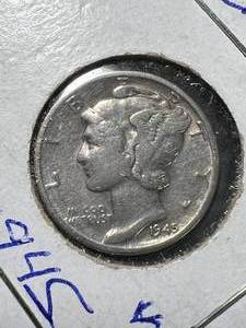 1945-D US MERCURY DIME