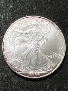 2004 AMERICAN SILVER EAGLE 1 TROY OZ .999 FINE SILVER