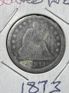 1873 US SEATED LIBERTY QUARTER